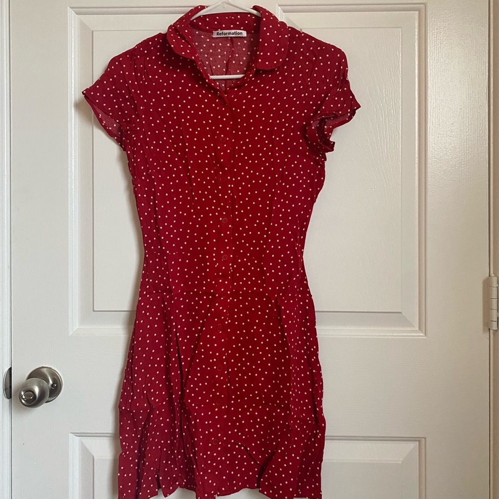 Reformation red Sunday Dress size 2